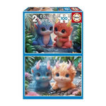 EDUCA Puzzle - EDUCA - Monstres Mignons - 2 x 100 pieces - Pour enfants des 8 ans - Theme dessins animés