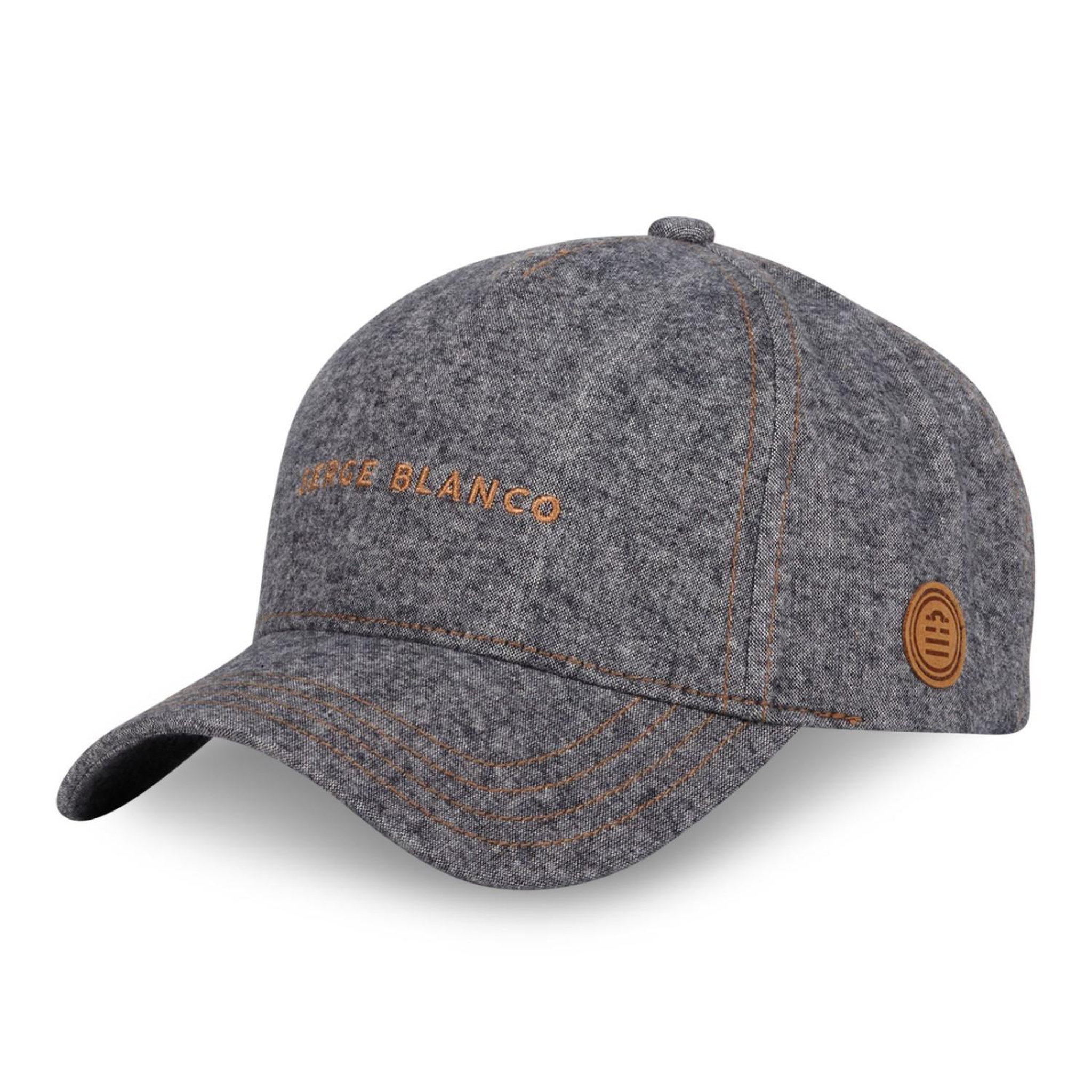 SERGE BLANCO Casquette Baseball homme chambray effet denim Jean. Coloris disponibles : Gris