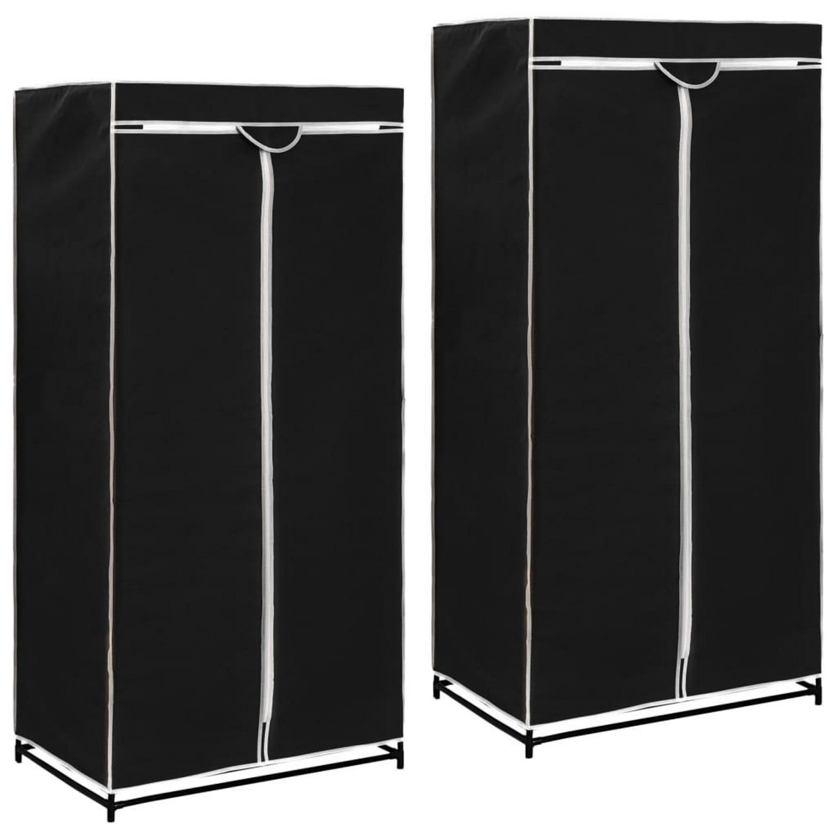 VIDAXL 2 pcs Garde-robes Noir 75x50x160 cm