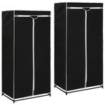 VIDAXL 2 pcs Garde-robes Noir 75x50x160 cm