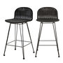 Voir la diapositive 1 : Rendez vous déco Lot de 2 chaises de bar mi-hauteur 63 cm en résine tressée noire-Jigani