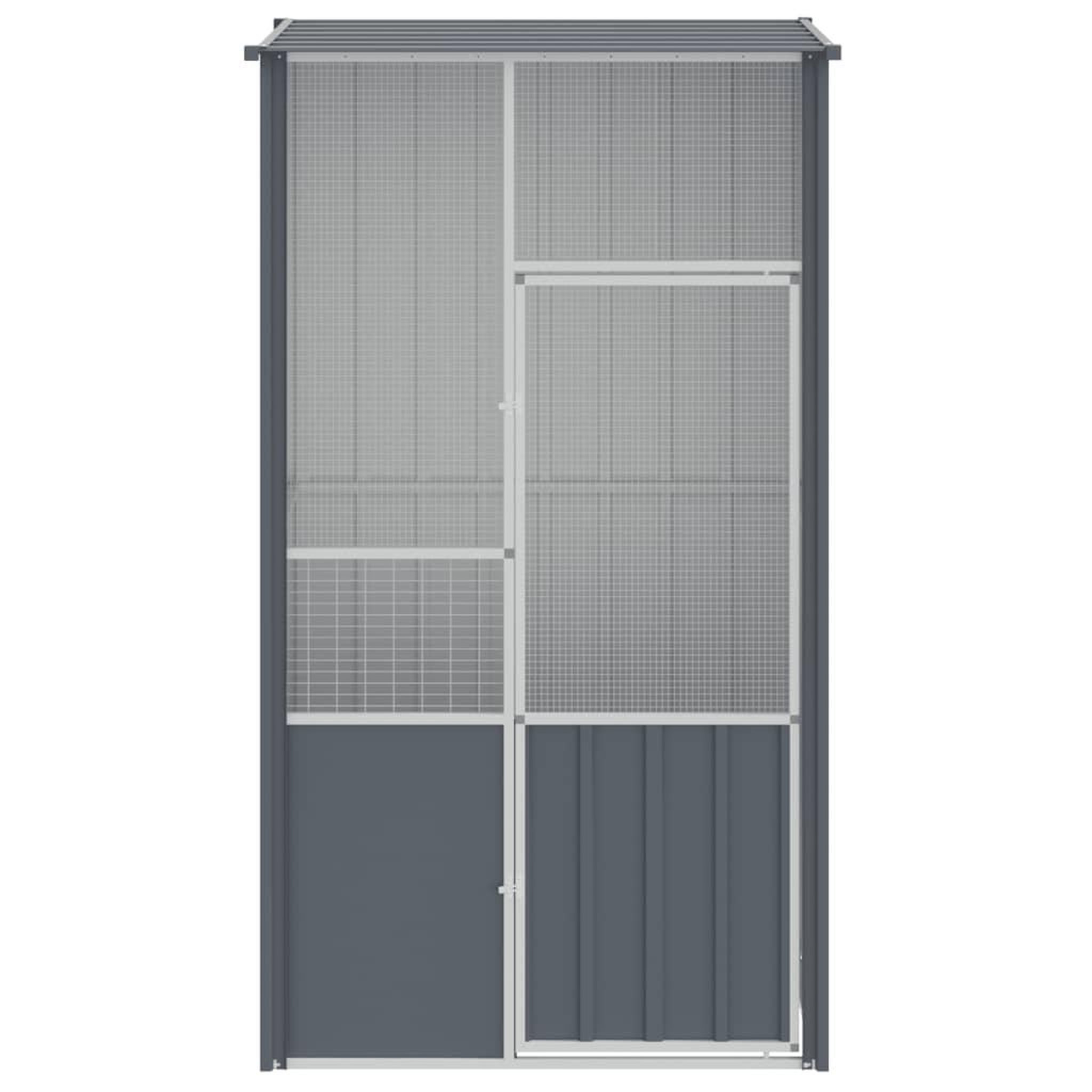 Voir la diapositive 3 : VIDAXL Cage a oiseaux anthracite 115x78x200 cm acier galvanise