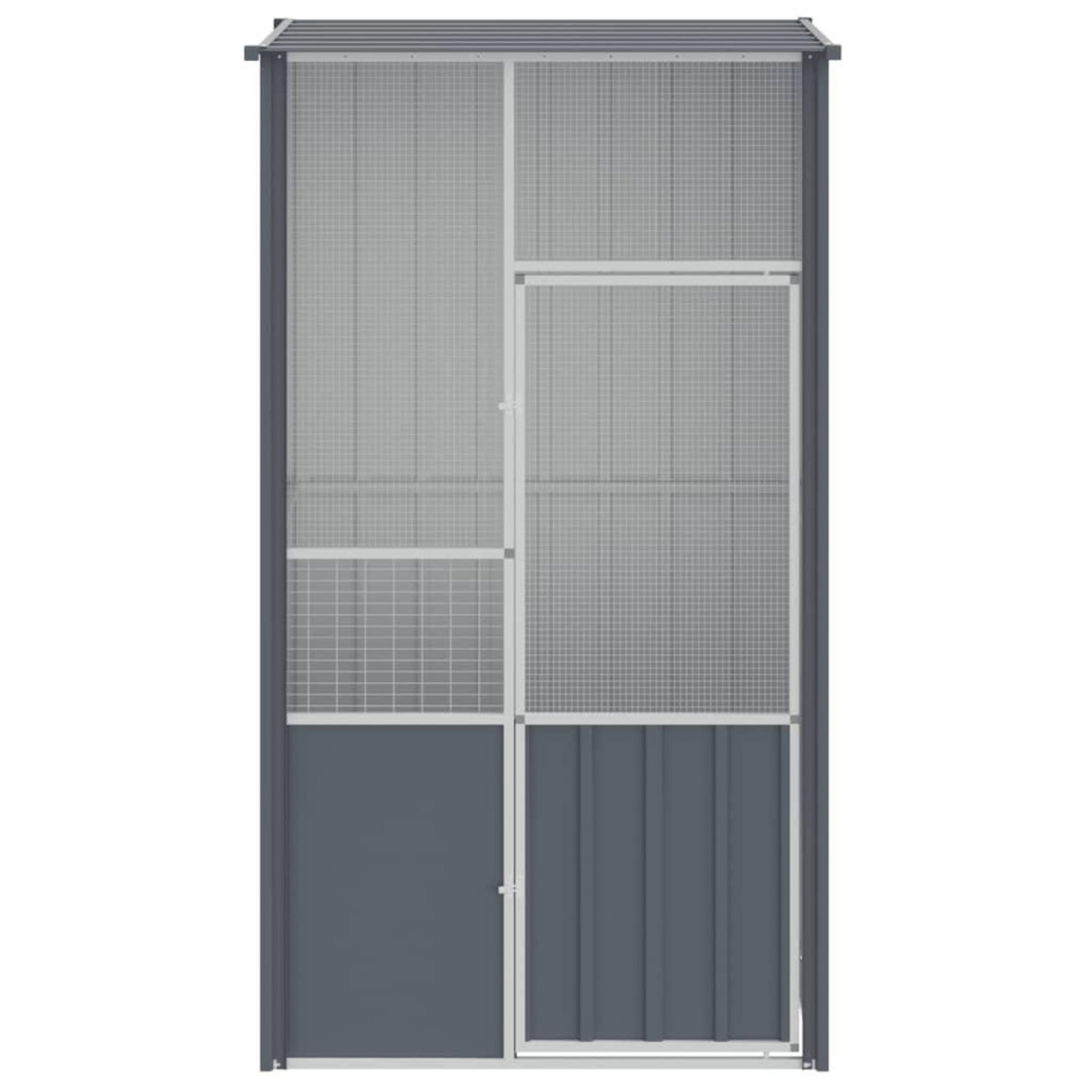 VIDAXL Cage a oiseaux anthracite 115x78x200 cm acier galvanise