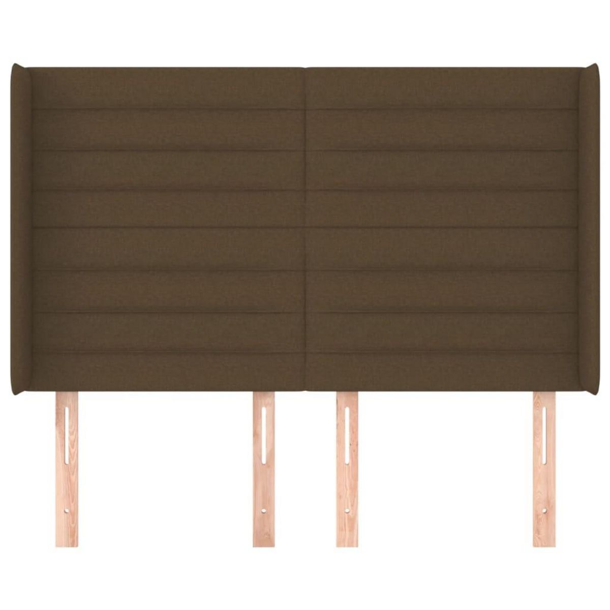 VIDAXL Tete de lit avec oreilles Marron fonce 147x16x118/128 cm Tissu