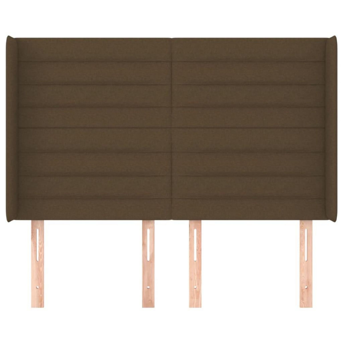 VIDAXL Tete de lit avec oreilles Marron fonce 147x16x118/128 cm Tissu