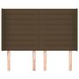 Voir la diapositive 3 : VIDAXL Tete de lit avec oreilles Marron fonce 147x16x118/128 cm Tissu