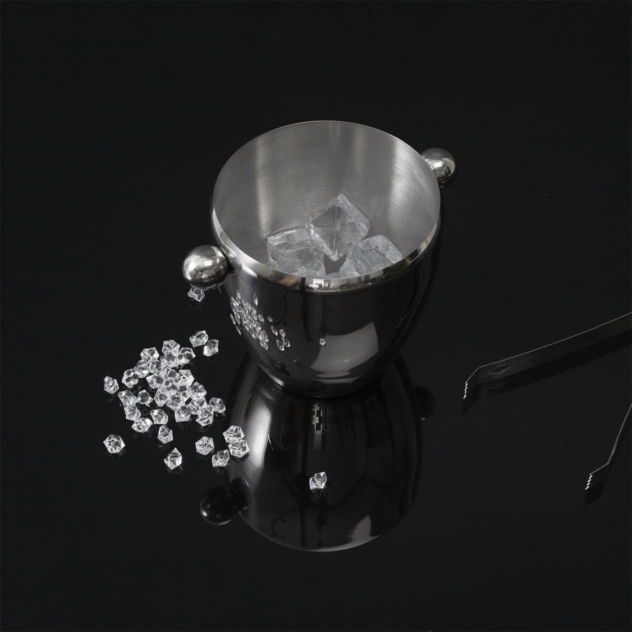 Voir la diapositive 3 : COOK CONCEPT Seau à glace en métal  champagne  1l argent