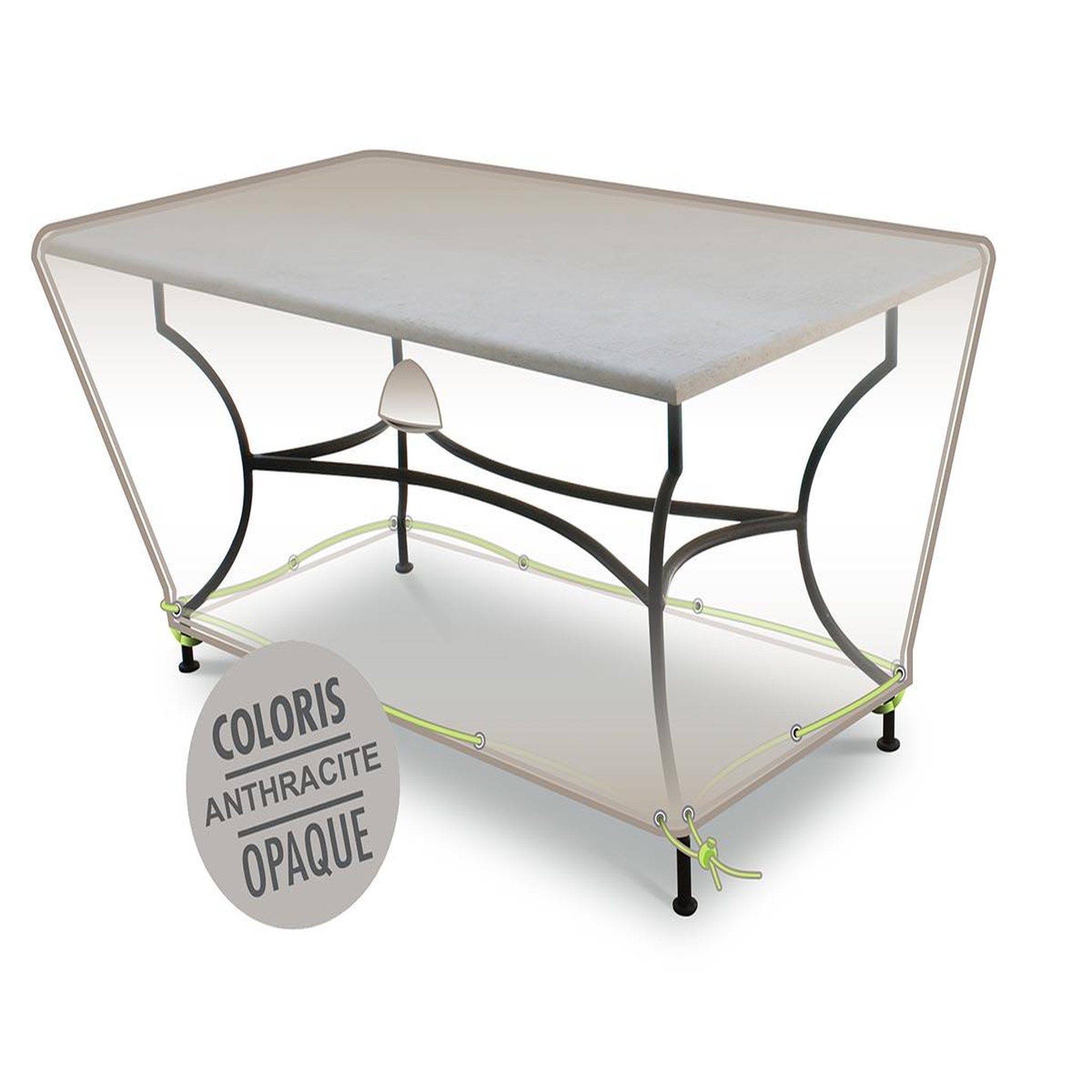 Jardiline Housse de protection cover air pour table rectangulaire 8-10 personnes - 260 x 100 x 50 cm - jardiline