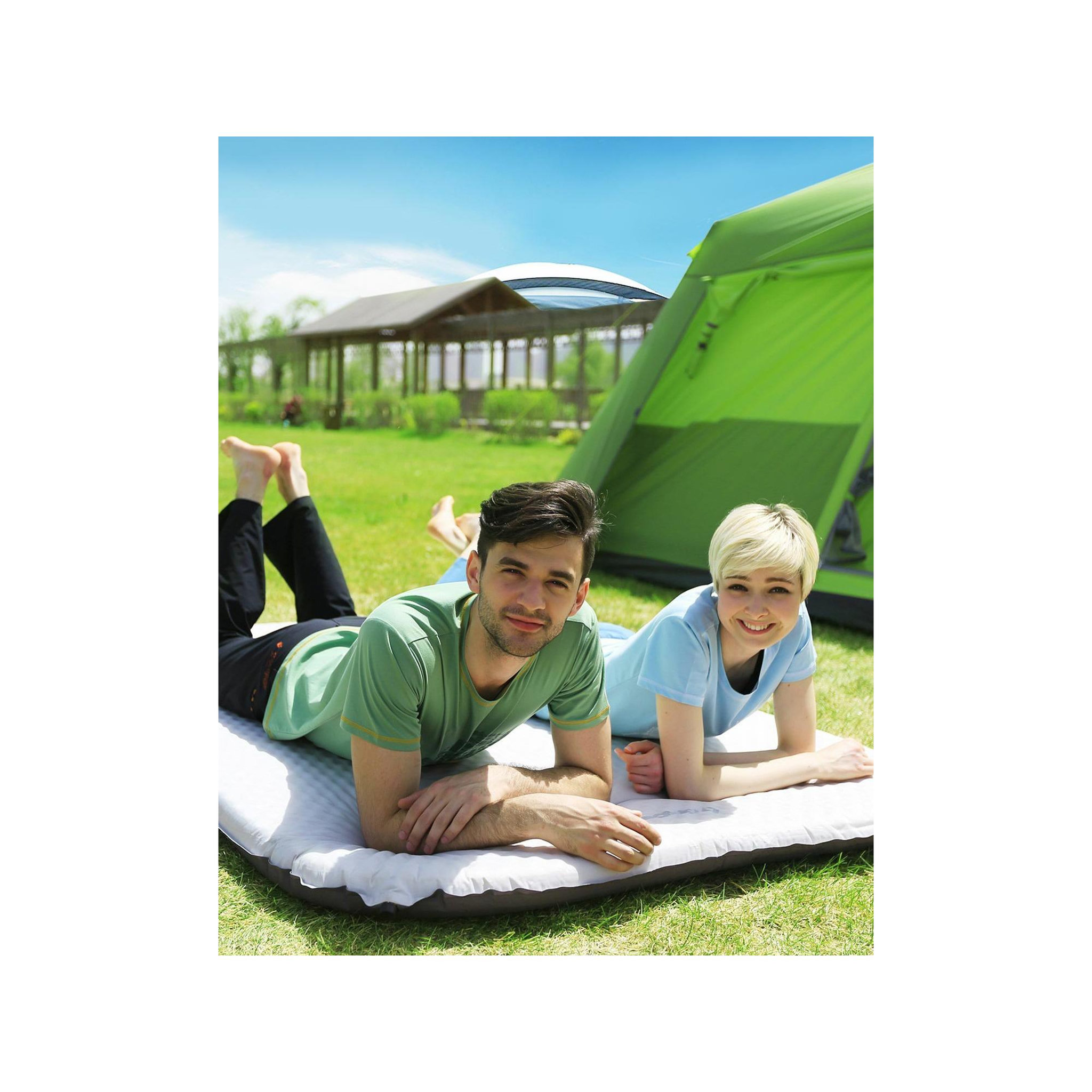 Voir la diapositive 4 : KINGCAMP Matelas gonflable double - kingcamp - gris - sac de transport inclus - 198 x 7,5 x 130 cm