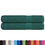 Voir la diapositive 2 : VIDAXL Serviettes de sauna 2 pcs vert 80x200 cm 360 g m² 100% coton