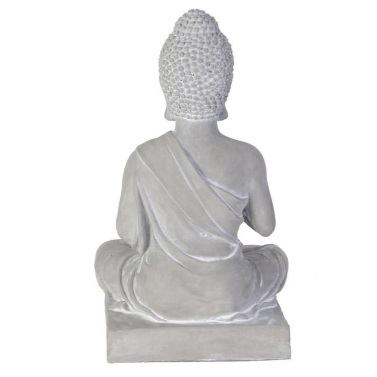 Paris Prix Statuette Déco  Bouddha Assis  27cm Gris
