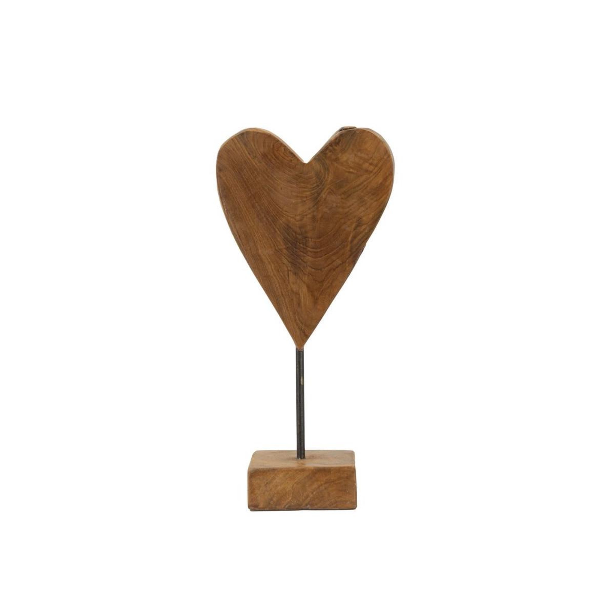 Paris Prix Objet déco en teck  cœur  35cm naturel