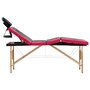 VIDAXL Table de massage pliable 4 zones Bois Noir et rose