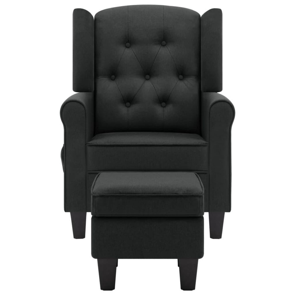 VIDAXL Fauteuil de massage avec repose-pied Gris fonce Tissu