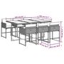 Voir la diapositive 6 : VIDAXL Ensemble a manger de jardin et coussins 7 pcs gris rotin
