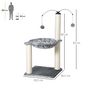 Voir la diapositive 3 : PAWHUT Arbre à chat 2 griffoirs grattoirs sisal naturel hamac jeu 2 boules suspendues peluche haute densité 400 g/m² gris