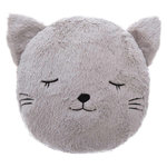 Atmosphera Kids Coussin Déco Rond Enfant  Chat  27cm Gris