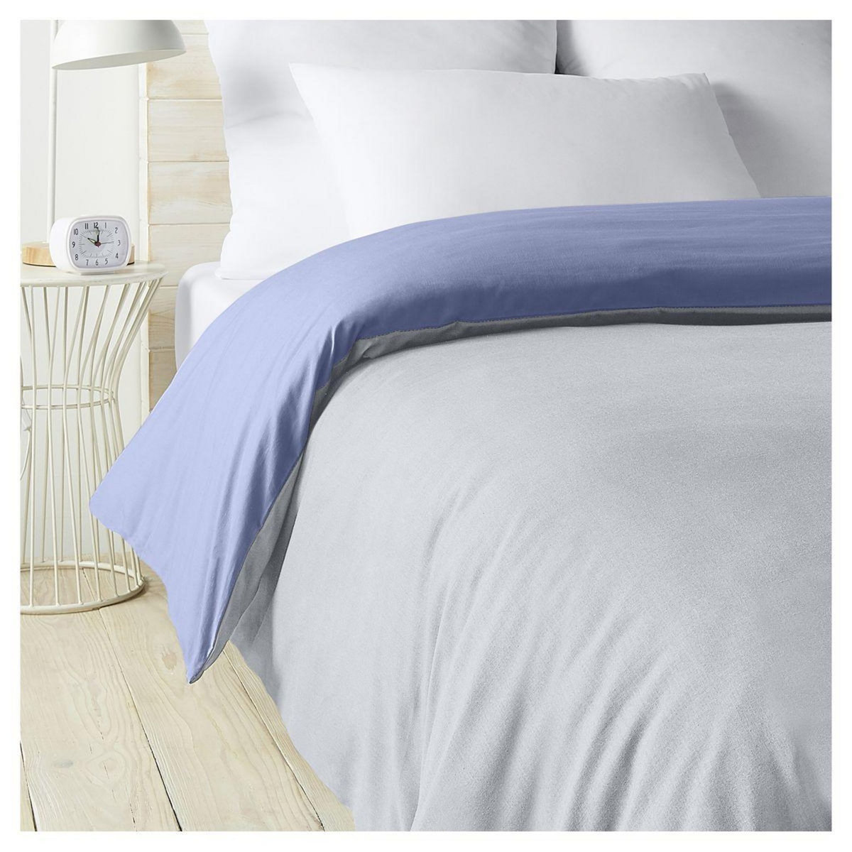 ACTUEL Housse de couette bicolore en coton 57 fils