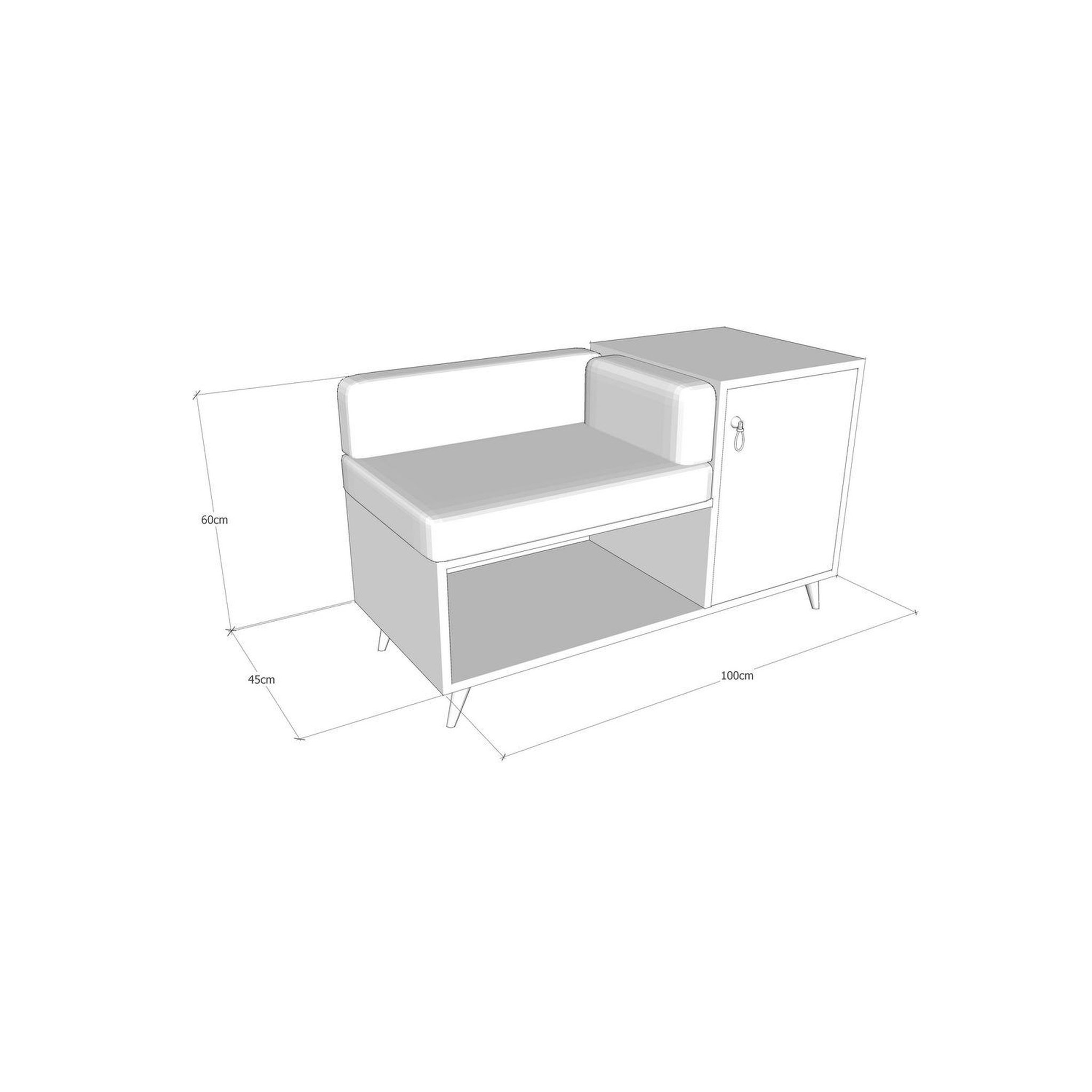 Voir la diapositive 3 : TOILINUX Banc d'entrée design marbré anzer - l. 100 x h. 60 cm - marron noix