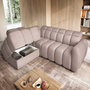 Voir la diapositive 3 : BEST MOBILIER Basile - canapé d'angle gauche 4 places assise extensible électrique avec coffre en tissu texturé