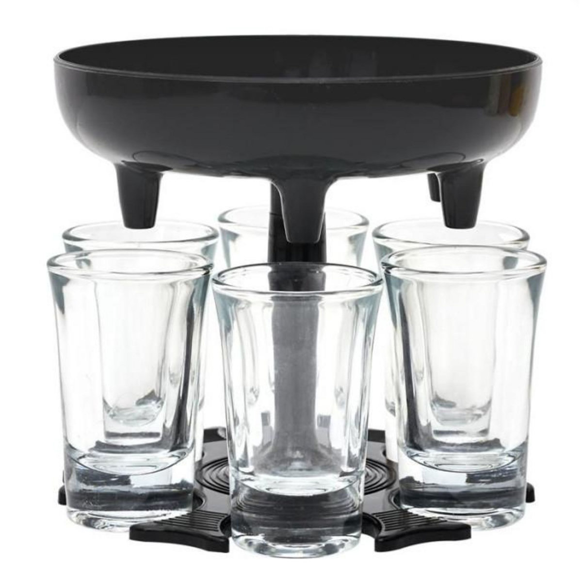 Paris Prix Distributeur de 6 Verres  Shooter  13cm Noir