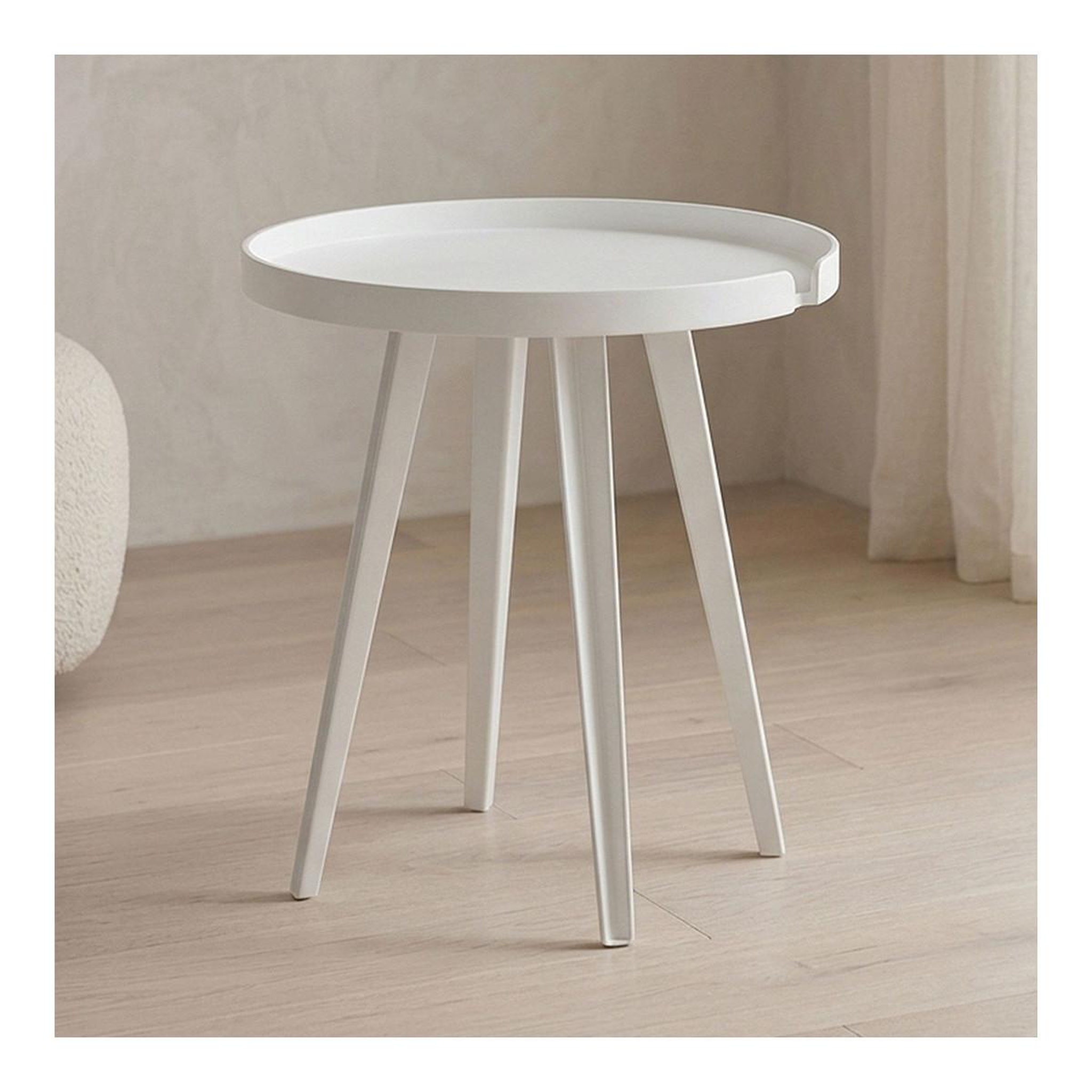 Voir la diapositive 2 : Paris Prix Table d'appoint à rebord  bimix  45cm blanc