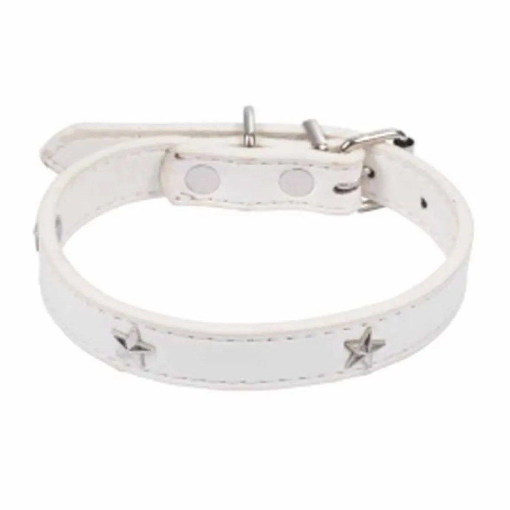 HOMEA Collier fantaisie pour chien  étoiles  35cm blanc