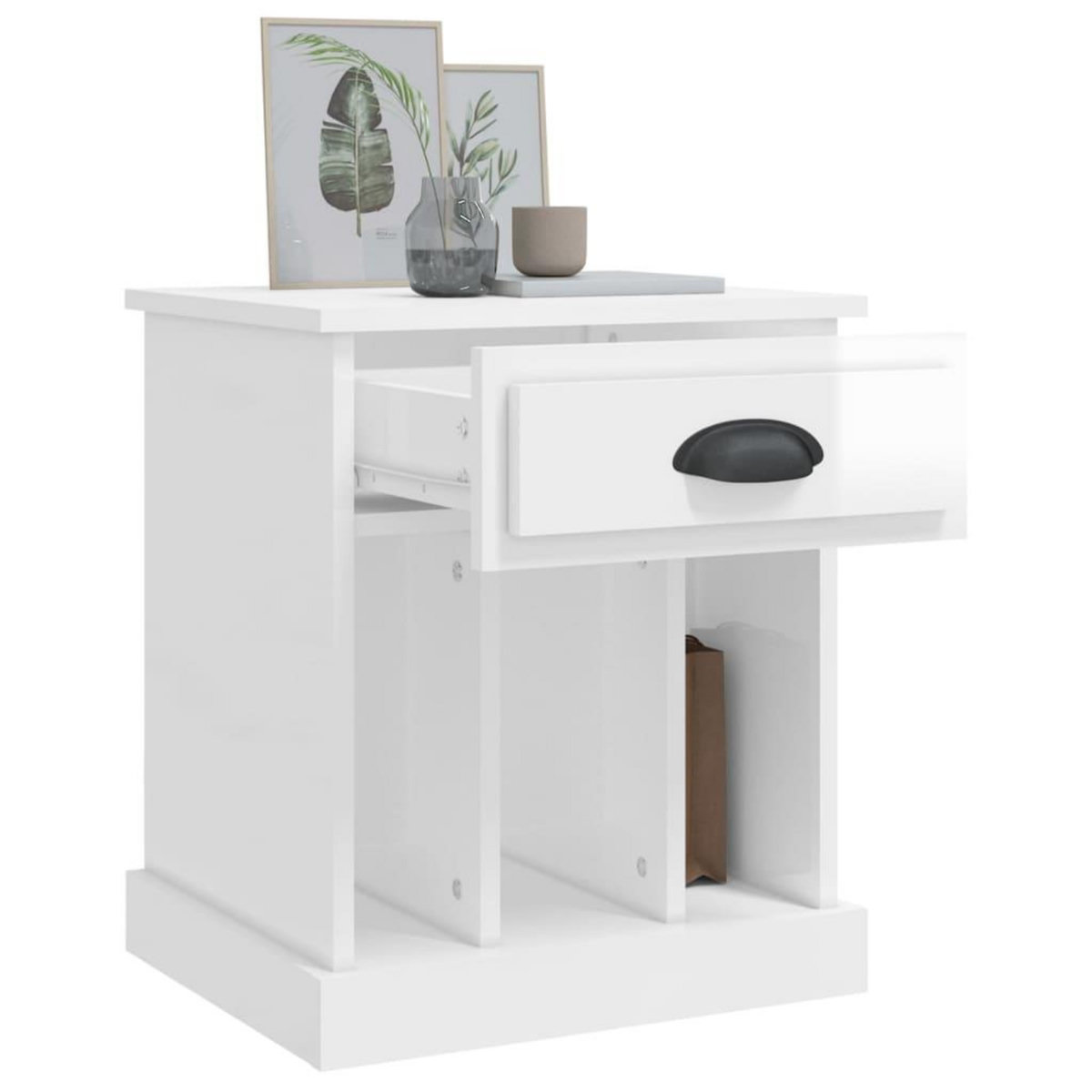 VIDAXL Tables de chevet 2 pcs blanc brillant 43x36x50 cm