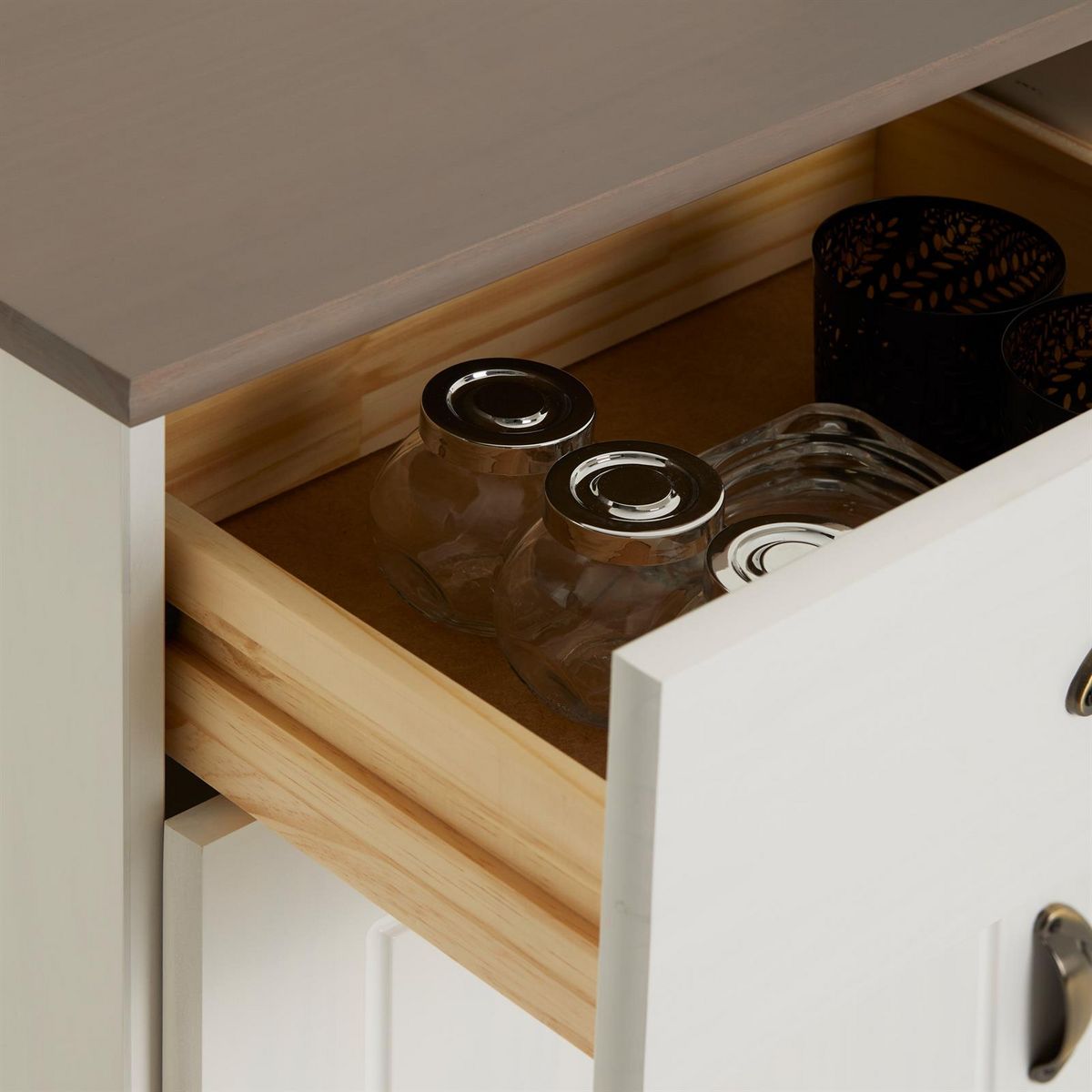 IDIMEX Buffet COLMAR en pin massif, 2 tiroirs et 2 portes