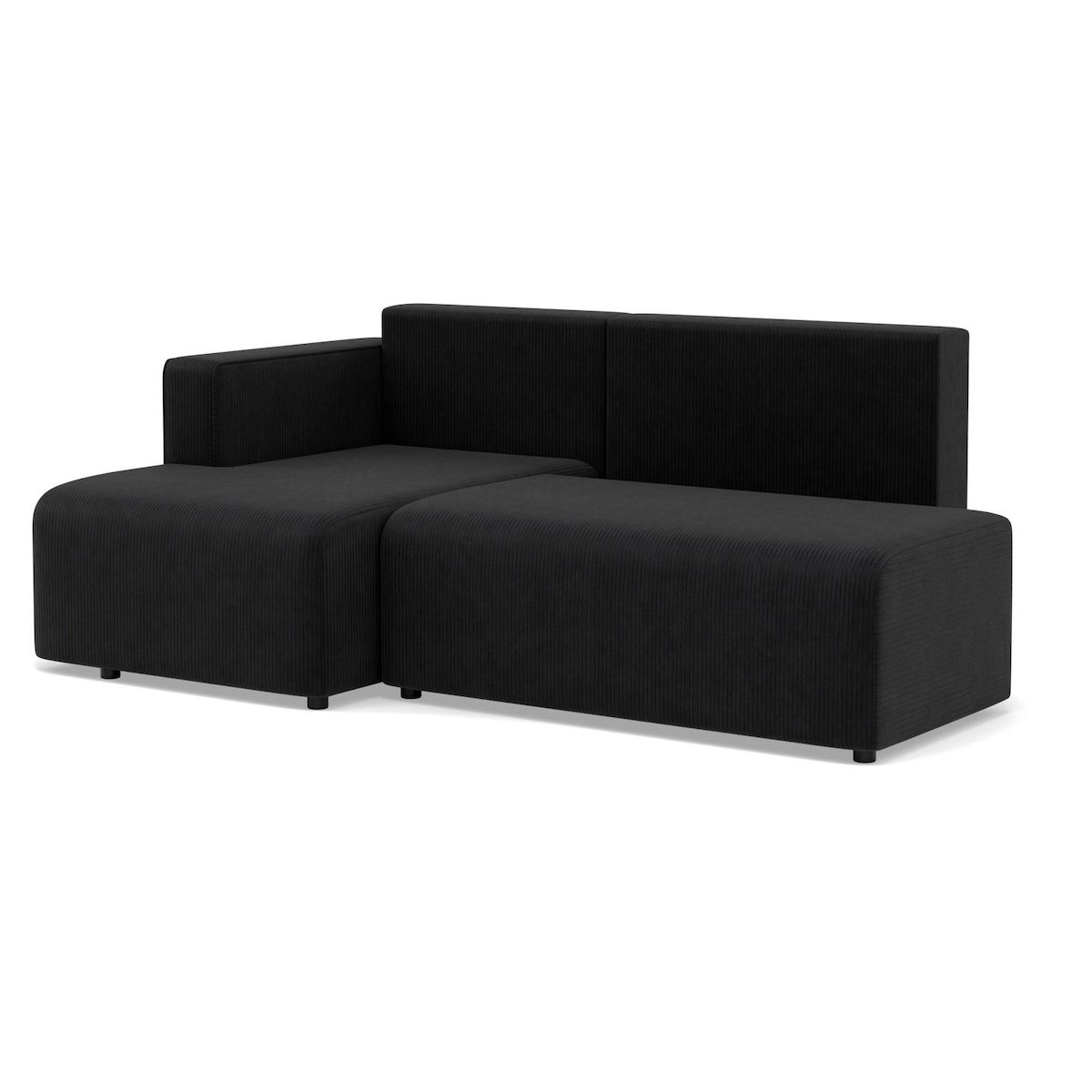 BEST MOBILIER Topaze - canapé d'angle gauche 4 places convertible avec coffre en velours côtelé