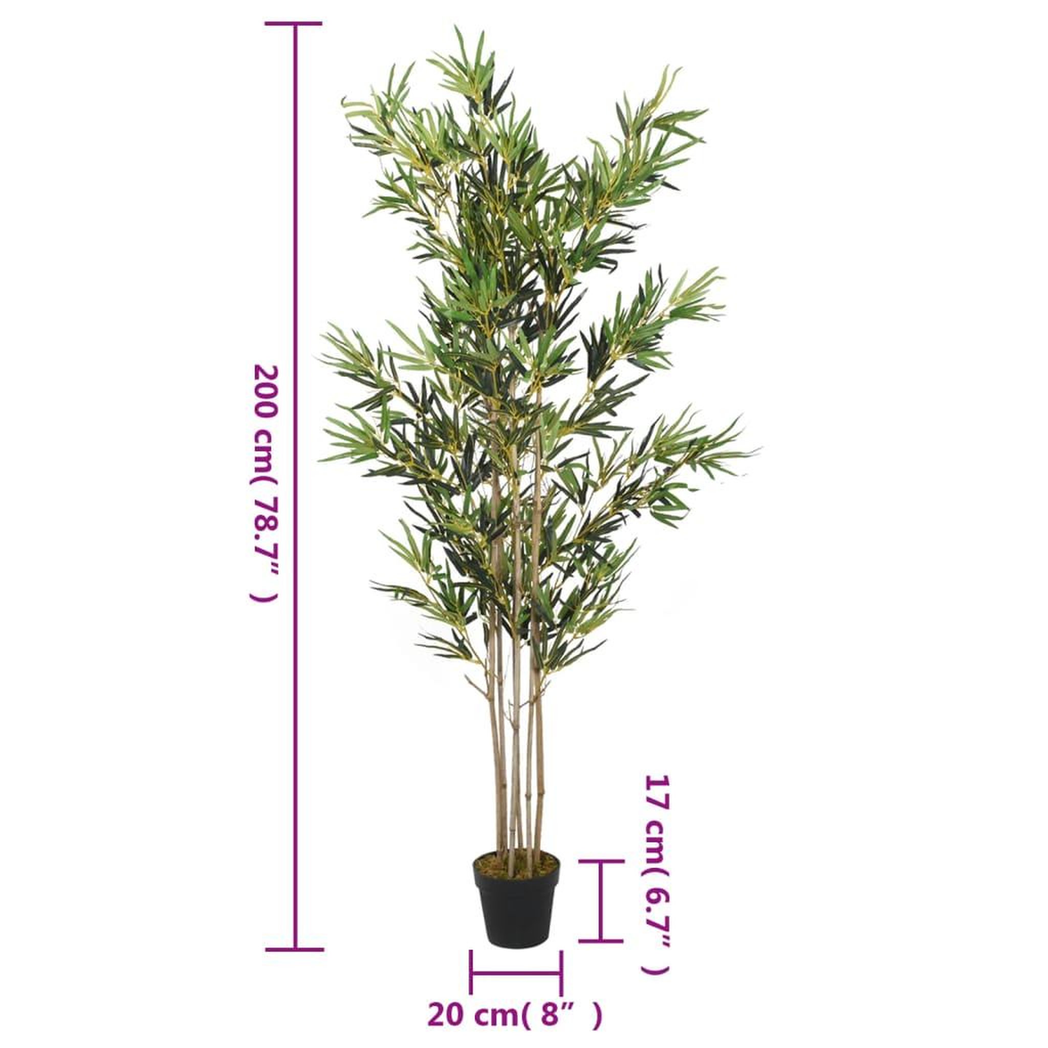 Voir la diapositive 5 : VIDAXL Bambou artificiel 1380 feuilles 200 cm vert