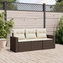 Voir la diapositive 1 : VIDAXL Salon de jardin avec coussins 3 pcs marron resine tressee