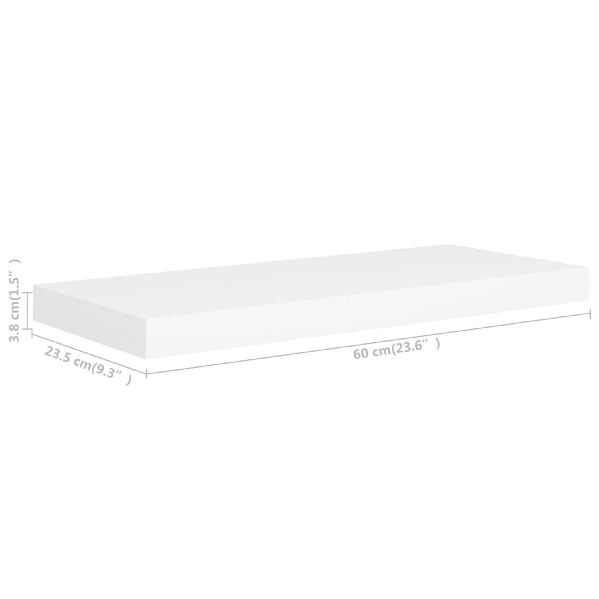 Voir la diapositive 6 : VIDAXL Etagere murale flottante blanc 60x23,5x3,8 cm MDF
