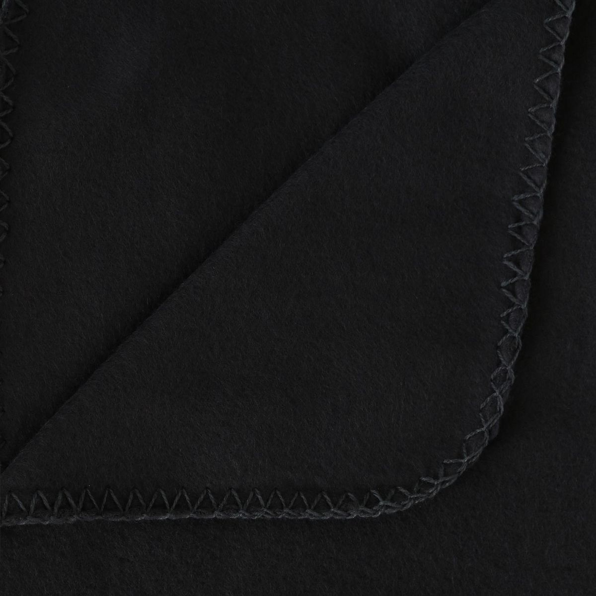 TOILINUX Lot 2x Plaid polaire - 125 x 150 cm - Noir