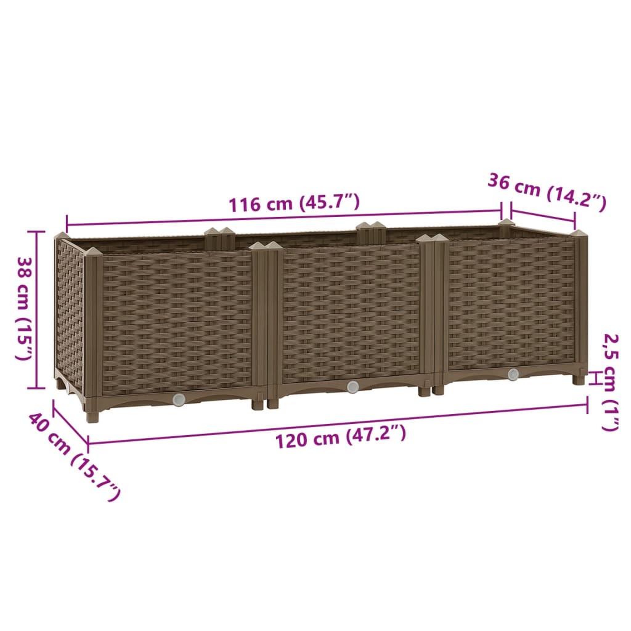 Voir la diapositive 6 : VIDAXL Lit sureleve 120x40x38 cm Polypropylene