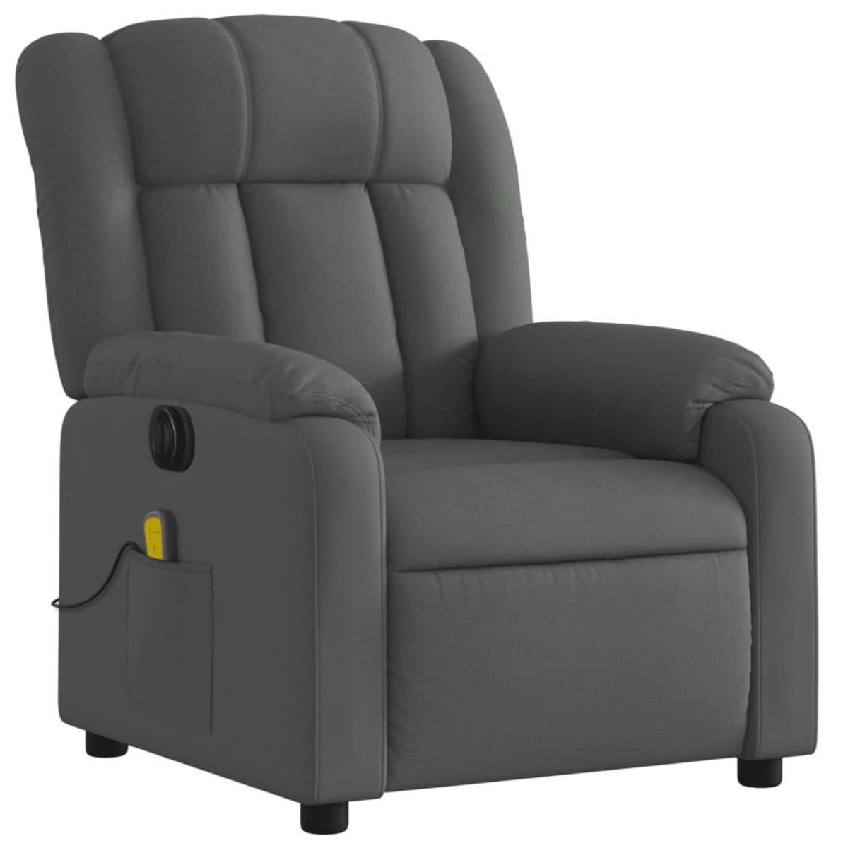 VIDAXL Fauteuil inclinable de massage electrique gris fonce tissu