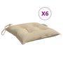 Voir la diapositive 2 : VIDAXL Coussins de palette lot de 6 beige 50x50x7 cm tissu oxford