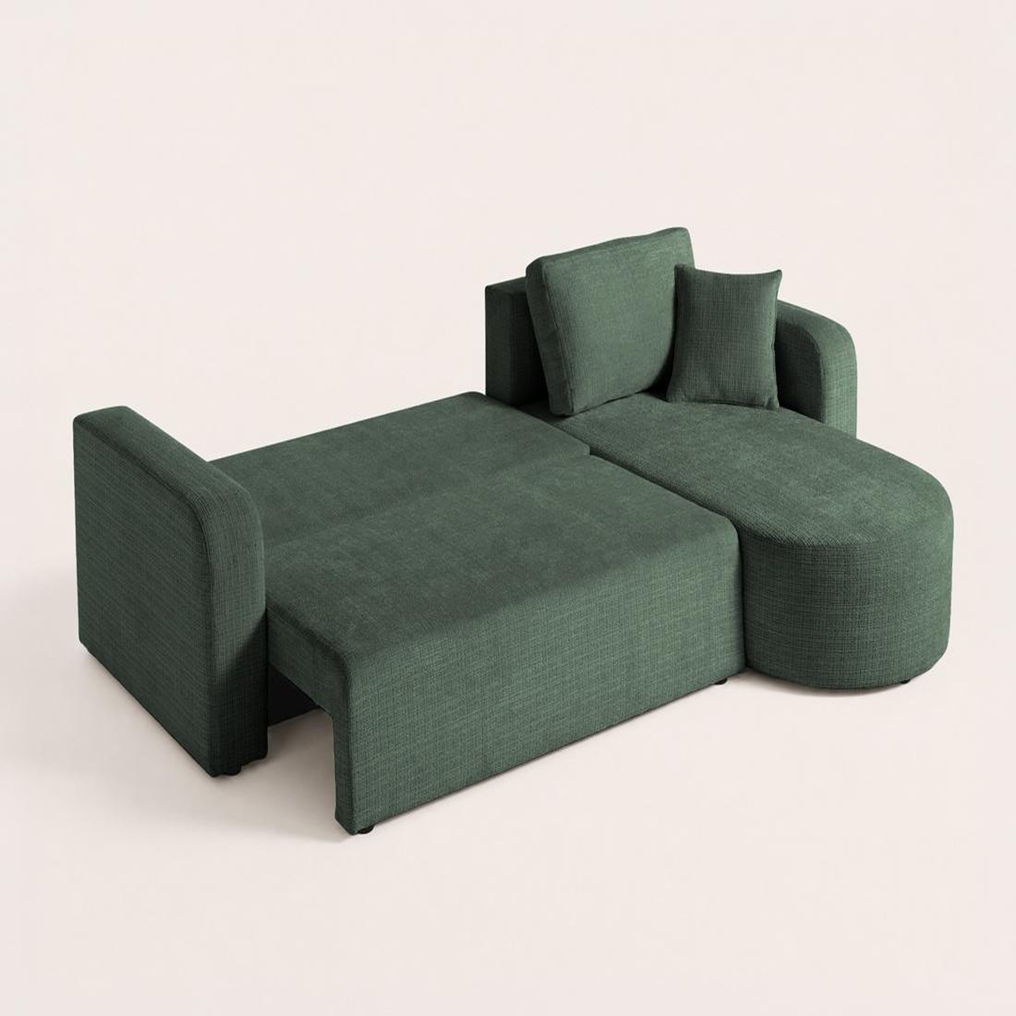 Voir la diapositive 6 : BEST MOBILIER Miro - canapé d'angle réversible - 4 places - convertible avec coffre - en velours texturé