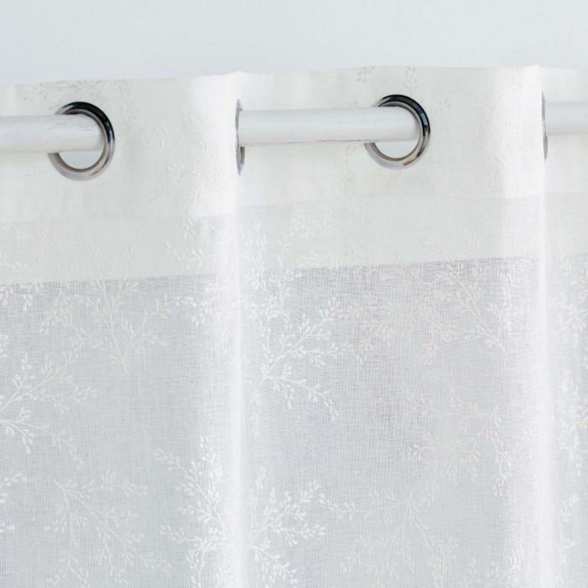 Paris Prix Rideau Voilage à Œillets  Karla  140x280cm Blanc