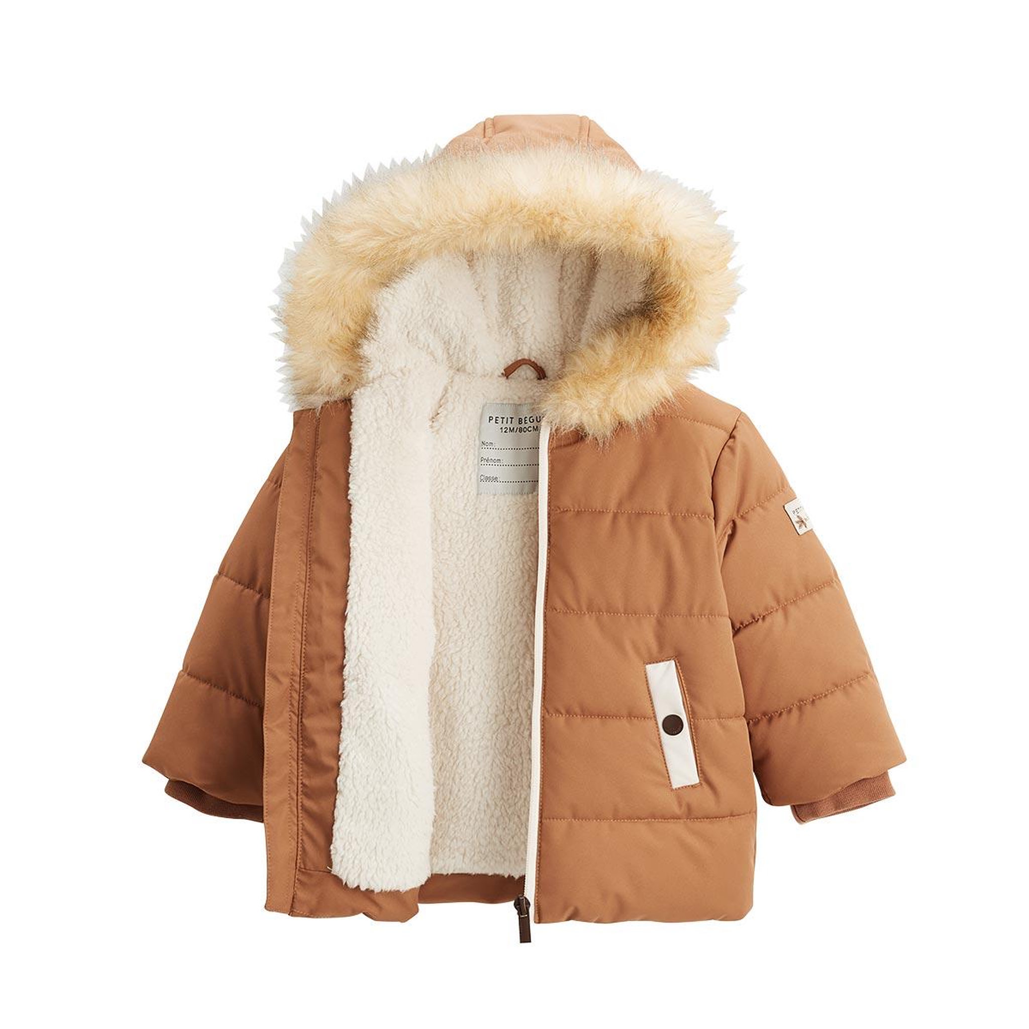 Voir la diapositive 3 : Petit Béguin Doudoune enfant imperméable doublée sherpa avec capuche chincha