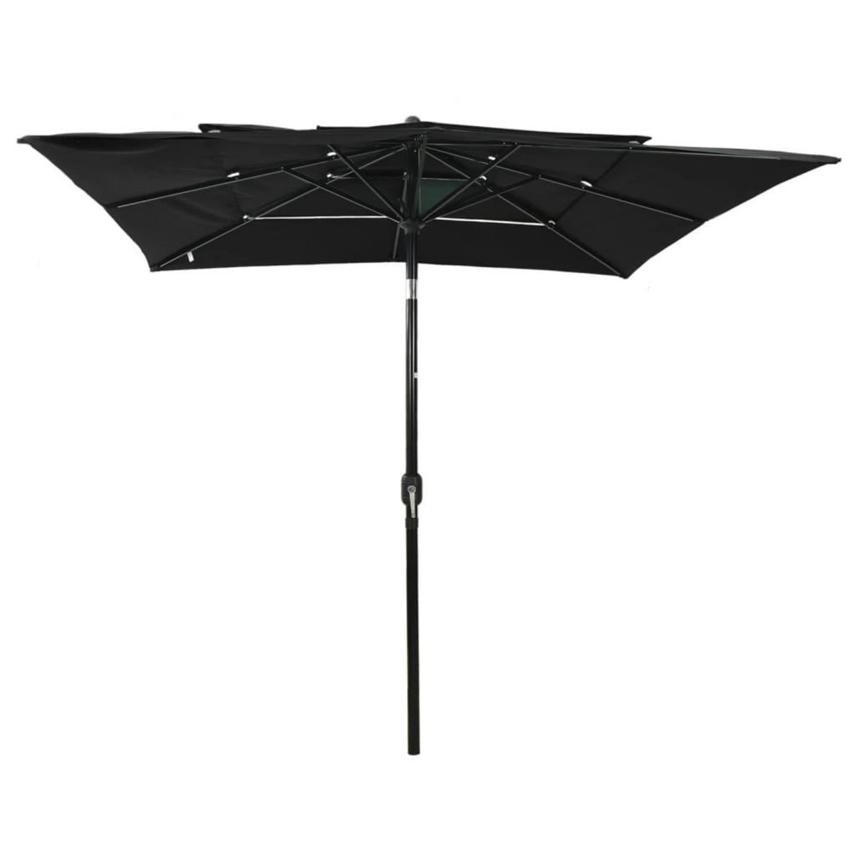 VIDAXL Parasol de jardin a 3 niveaux avec mat en aluminium noir