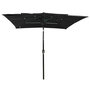 Voir la diapositive 2 : VIDAXL Parasol de jardin a 3 niveaux avec mat en aluminium noir