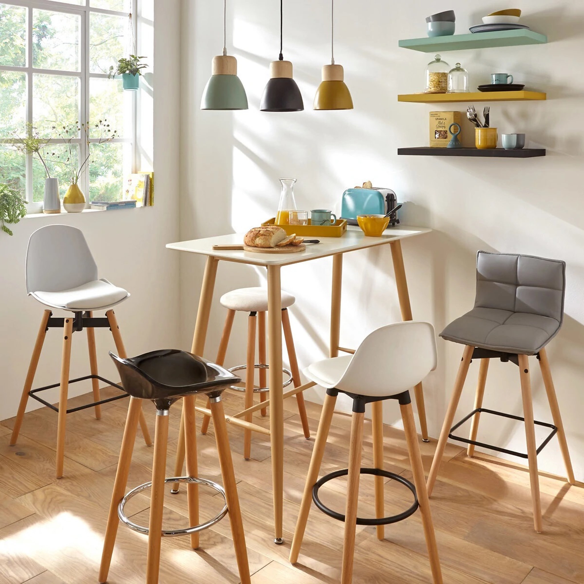 Voir la diapositive 3 : ATMOSPHERA Table de bar haute pieds métal L120cm CAROLINE