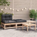 VIDAXL Canape de jardin sans accoudoirs avec coussins et repose-pieds