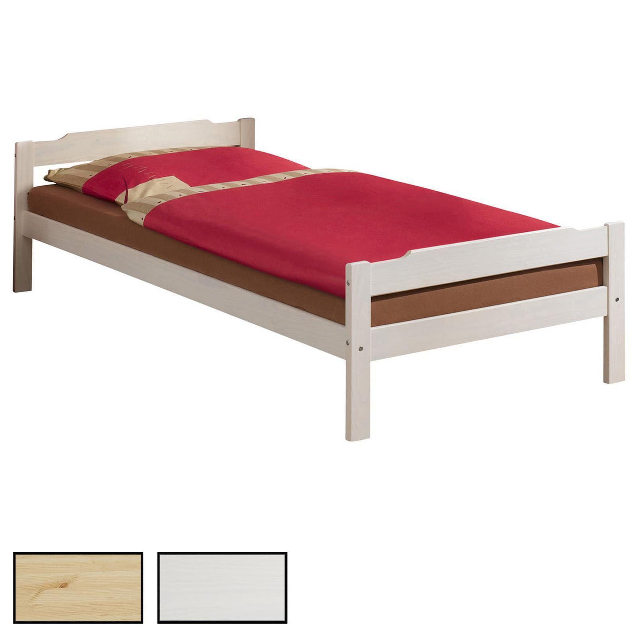 IDIMEX Lit en pin MORITZ, 90 x 200 cm. Coloris disponibles : Marron
