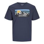 Jack & Jones T-Shirt  Homme Jack & Jones Peak Neck. Coloris disponibles : Bleu