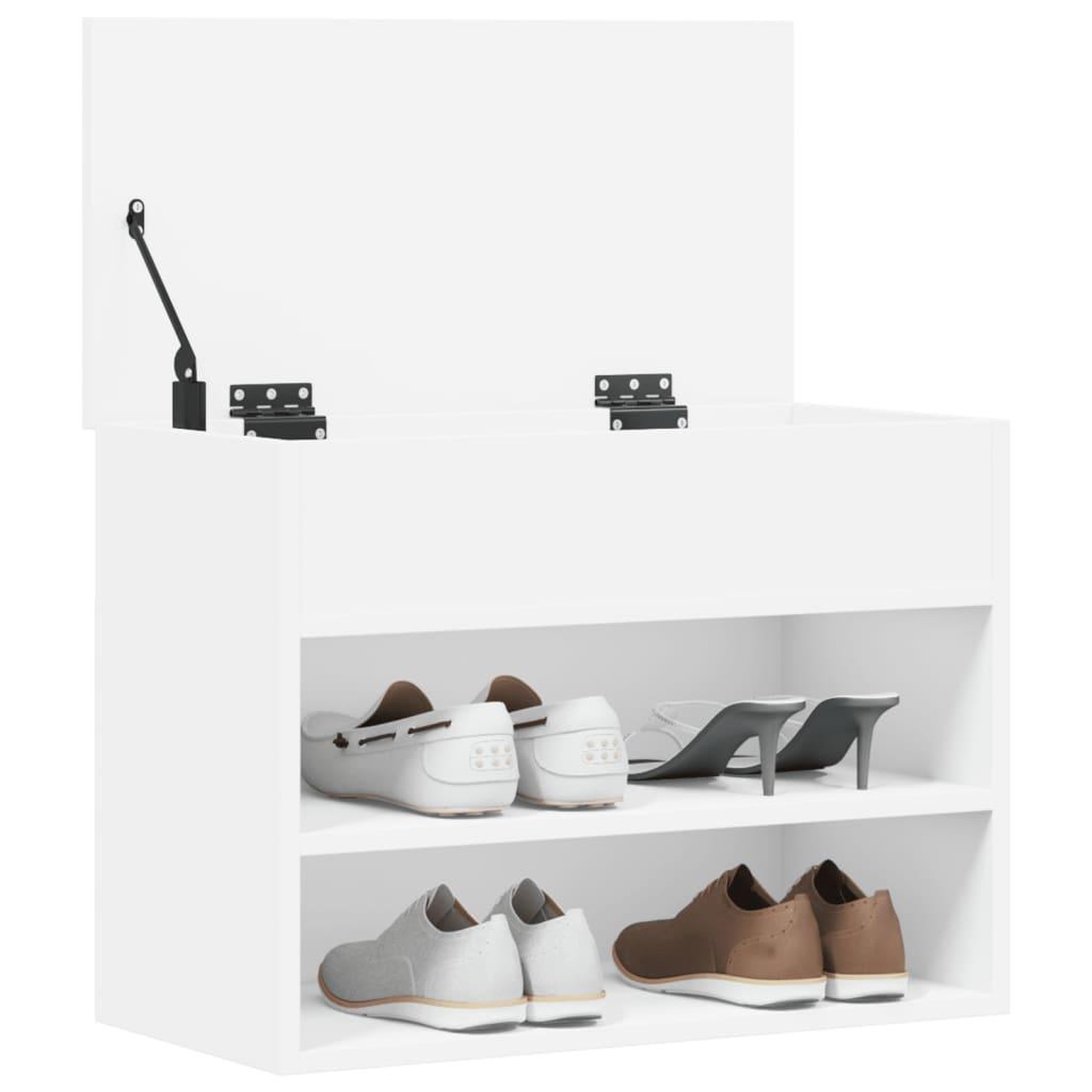 Voir la diapositive 2 : VIDAXL Banc a chaussures Blanc 60x30x45 cm Bois d'ingenierie
