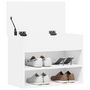 Voir la diapositive 2 : VIDAXL Banc a chaussures Blanc 60x30x45 cm Bois d'ingenierie