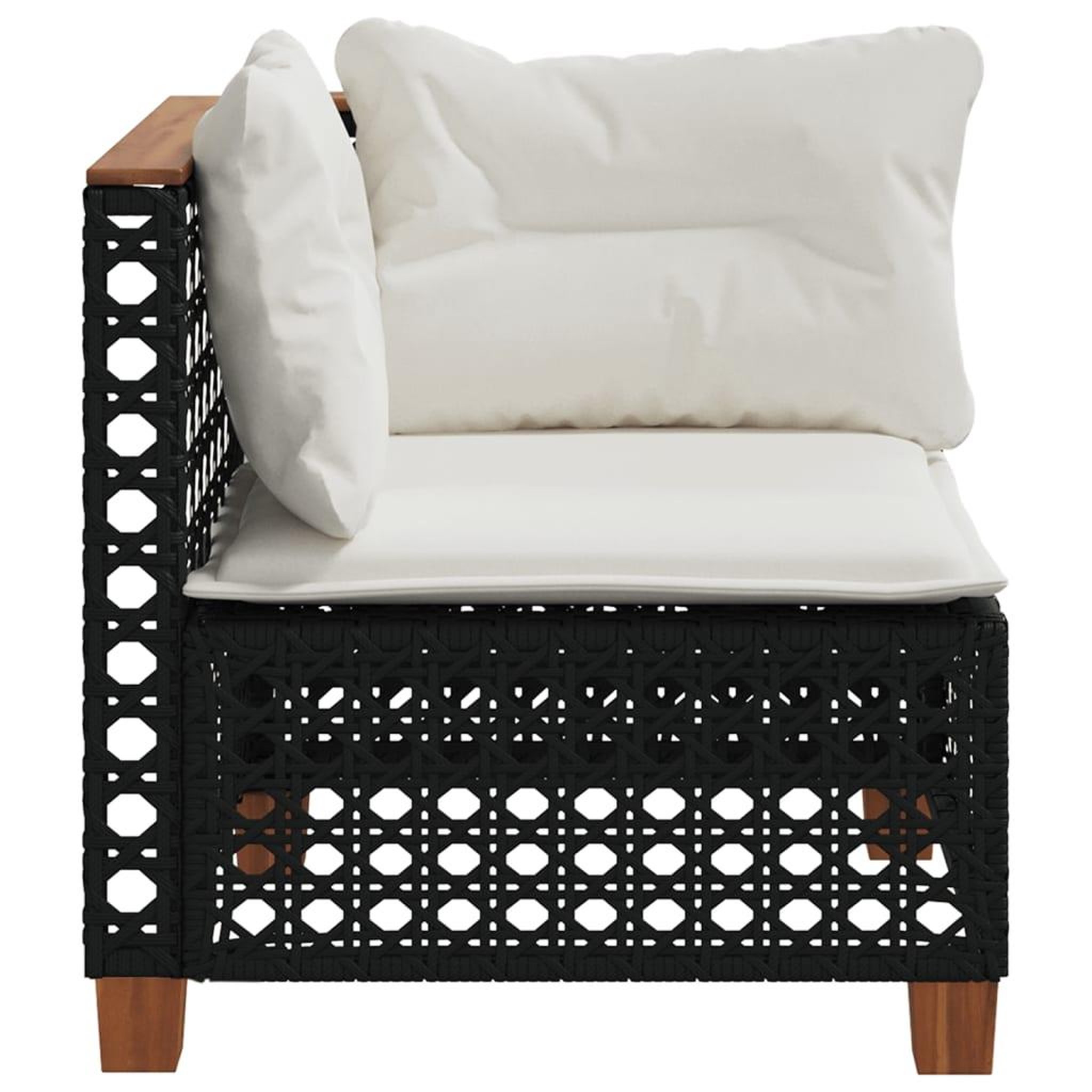 Voir la diapositive 5 : VIDAXL Canape d'angle de jardin avec coussins noir resine tressee
