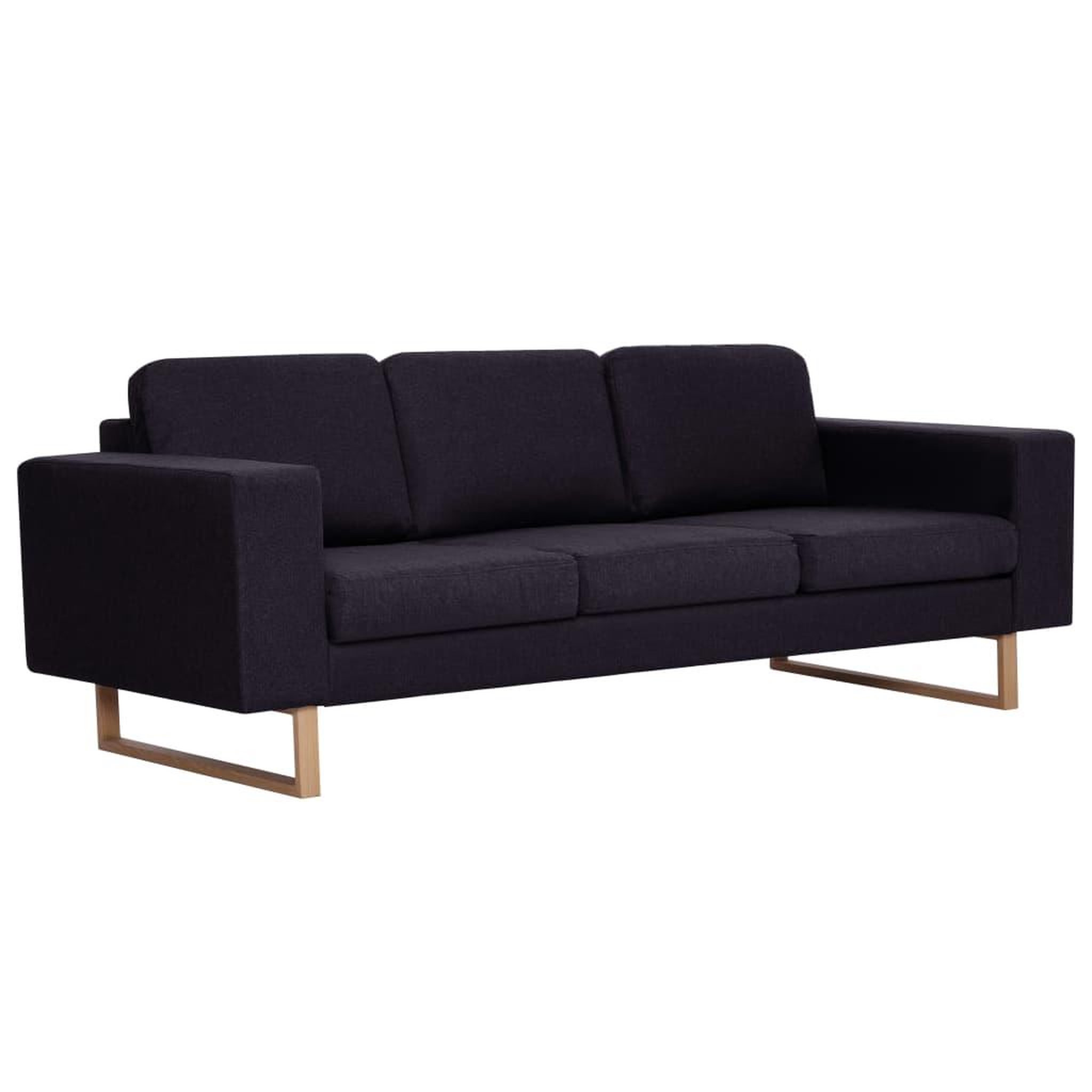 Voir la diapositive 2 : VIDAXL Canape a 3 places Tissu Noir